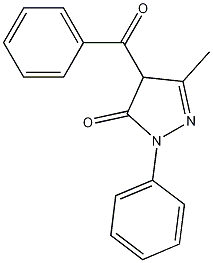 4-苯甲酰-3-甲基-1-苯基-5-吡唑啉酮结构式