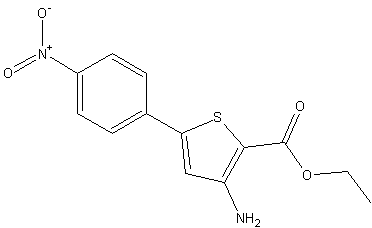 3-氨基-5-(4-硝基苯基)噻吩-2-羧酸乙酯结构式
