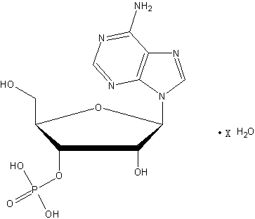 (−)-腺苷3'-磷酸水合物结构式