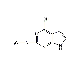 2-甲硫基-4-羟基-7H-吡咯[2,3-d]嘧啶结构式