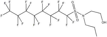 N-(2-羟乙基)-N-丙基-1,1,2,2,3,3,4,4,5,5,6,6,7,7,8,8,8-十七(烷)氟辛烷基磺酰胺结构式