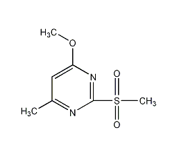 6-甲基-4-甲氧基-2-甲磺酰基嘧啶结构式