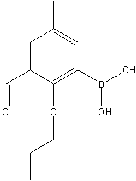 3-甲酰基-5-甲基-2-丙氧基苯基硼酸结构式