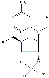 腺苷-2',3' -环状磷酸钠结构式