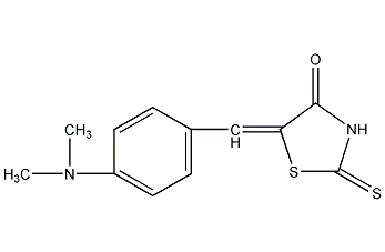 对二甲氨基亚苄基硫氧噻唑烷结构式