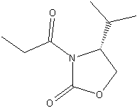 (R)-(-)-4-异丙基-3-丙酰基-2-噁唑烷酮结构式