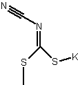 氰基亚胺基二硫代甲酸甲酯单钾盐结构式
