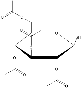 1-硫代-β-D-葡萄糖四乙酸酯结构式