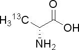 D-丙氨酸-3-13C结构式