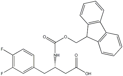 (S)-Fmoc-3,4-二氟-β-高苯丙氨酸结构式