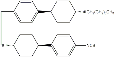 1-[4-(反-4-庚基环己基)苯基]-2-[反-4-(4-异硫氰基苯)环己基]乙烷结构式