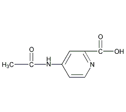 4-乙酰氨基吡啶-2-甲酸结构式