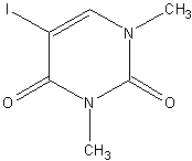 5-碘-1,3-二甲基尿嘧啶结构式