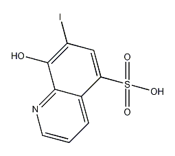 7-碘-8-羟基喹啉-5-磺酸结构式