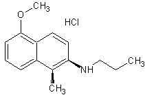 (1S,2R)-顺-5-甲氧基-1-甲基-2-(N-丙胺)萘满盐酸盐结构式