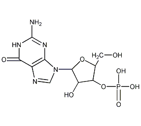 3'-(二氢磷酸)鸟嘌呤核苷结构式