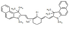 1-氯-2,6-双(1,3,3-三甲基苯并[4,5]吲哚-2-乙烯)环己烯结构式