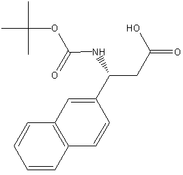 (R)-Boc-3-(2-萘基)-β-丙氨酸结构式