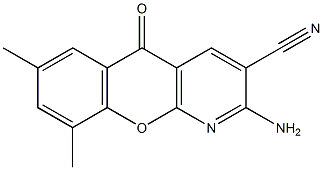 2-氨基-7,9-二甲基-5-氧代-5H-[1]苯并吡喃并[2,3-b]吡啶-3-甲腈结构式