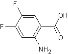 2-氨基-4,5-二氟苯甲酸结构式