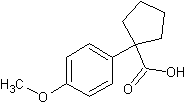 1-(4-甲氧基苯基)-1-环戊烷羧酸结构式