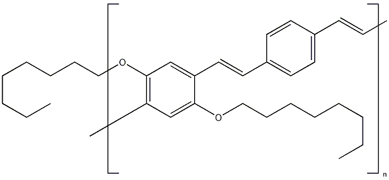 聚[(间苯乙炔)-co-(2,5-二辛氧基对苯乙炔)]结构式