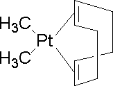 (1,5-环辛二烯)二甲基铂(II)结构式