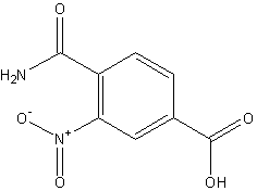4-氨基甲酰基-3-硝基苯甲酸结构式