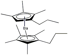 双(正丙基四甲基环戊二烯基)钡结构式