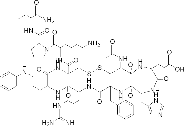 (Ac-Cys 4,D-Phe 7,Cys10)-α-MSH(4-13)结构式