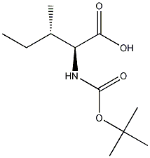N-叔丁氧甲酰基-L-异亮氨酸结构式