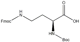 Nα-Boc-Nγ-Fmoc-L-2,4-二氨基丁酸结构式