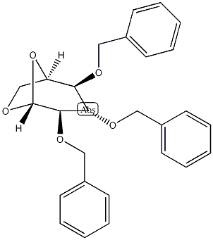 1,6-脱水-2,3,4-三-O-苄基-β-D-吡喃葡萄糖结构式