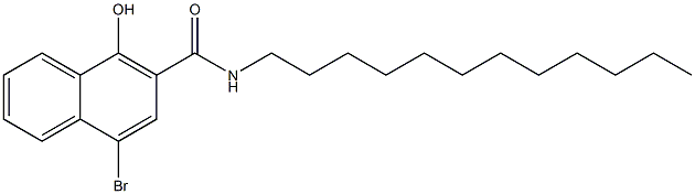 4-溴-N-十二基-1-羟基-2-萘甲酰胺结构式