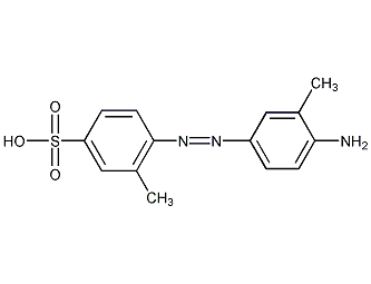 6-[(4-氨基-间甲苯基)偶氮]甲苯-3-磺酸结构式