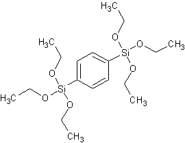 1,4-二(三乙氧基甲硅烷基)苯结构式