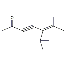 6-甲基-5-(1-甲基乙基)-5-庚烯-3-炔-2-酮结构式