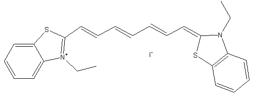 碘化3,3'-二乙基硫杂三羰花青结构式