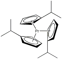 三(异丙基环戊二烯)化镨结构式