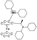 (R)-1-[(S)-2-( 二环己基膦基)二茂铁基]乙基二环己基膦结构式