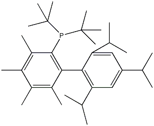2-二-叔-丁基膦基-3,4,5,6-四甲基-2',4',6'-三异丙基-1,1'-联苯基结构式