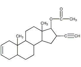 17-Ethynylandrost-2-烯-17-醇-17-醋酸结构式