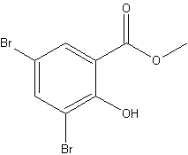 3,5-二溴-2-羟基苯甲酸甲酯结构式