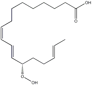 13(S)-过氧羟基-(9Z,11E,15Z)-十八碳三烯酸结构式