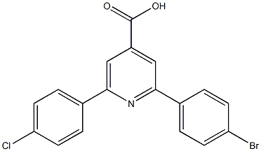 2-(4-溴苯基)-6-(4-氯苯基)吡啶-4-羧酸结构式