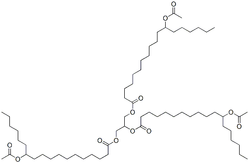 1,2,3-丙三醇三[12-(乙酰氧基)十八酸]结构式