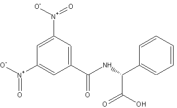 (R)-(-)-N-(3,5-二硝基苯甲酰基)-α-苯甘氨酸结构式