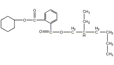 1,2-苯二羧酸-1环己-2- (2-辛酯)酯结构式