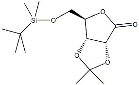 5-O-(叔丁基二甲硅烷基)-2,3-O-异亚丙基-D-核酸γ-内酯结构式
