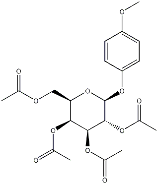 4-甲氧苯基-2,3,4,6-四-O-乙酰基-β-D-吡喃半乳糖苷结构式
